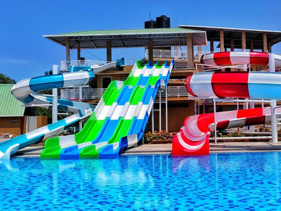 Water slides at the UVA Meridian Amusement & Water Park