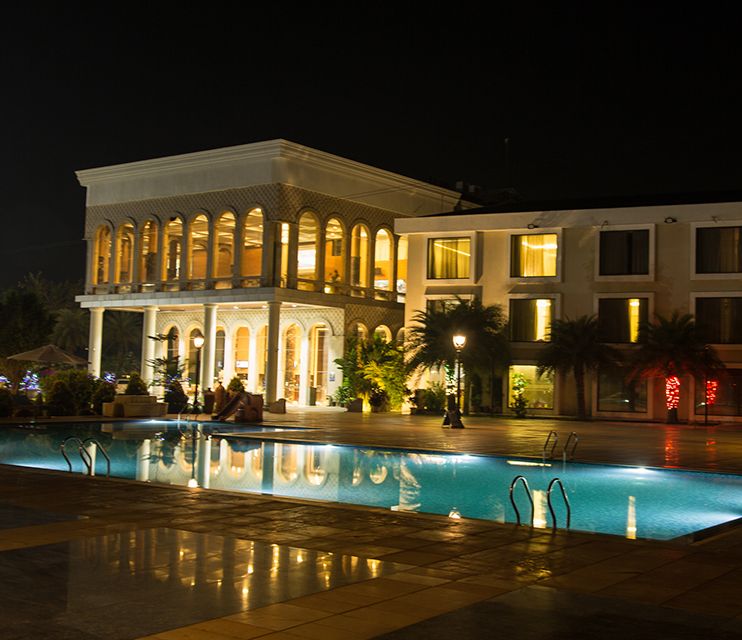 UVA Meridian Bay Resort pool at night